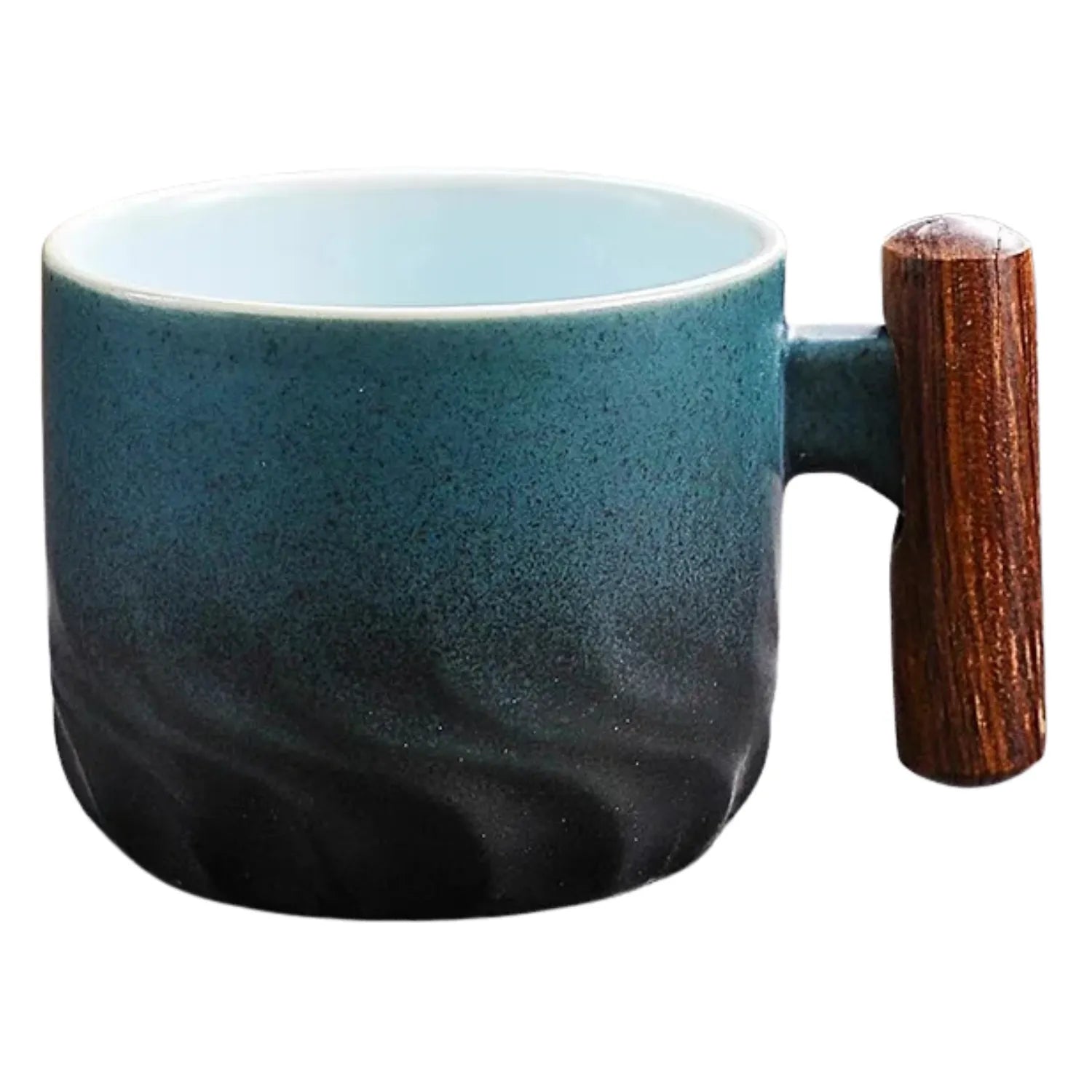 Vintage Ceramic Mug with Wooden Handle | A Unique Coffee Cup