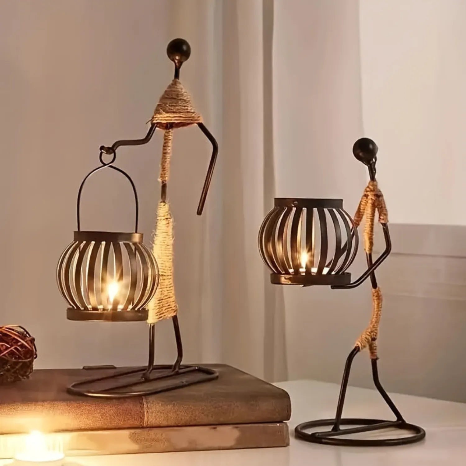 Abstract Metal Candlestick: A Modern Sculpture for Your Home