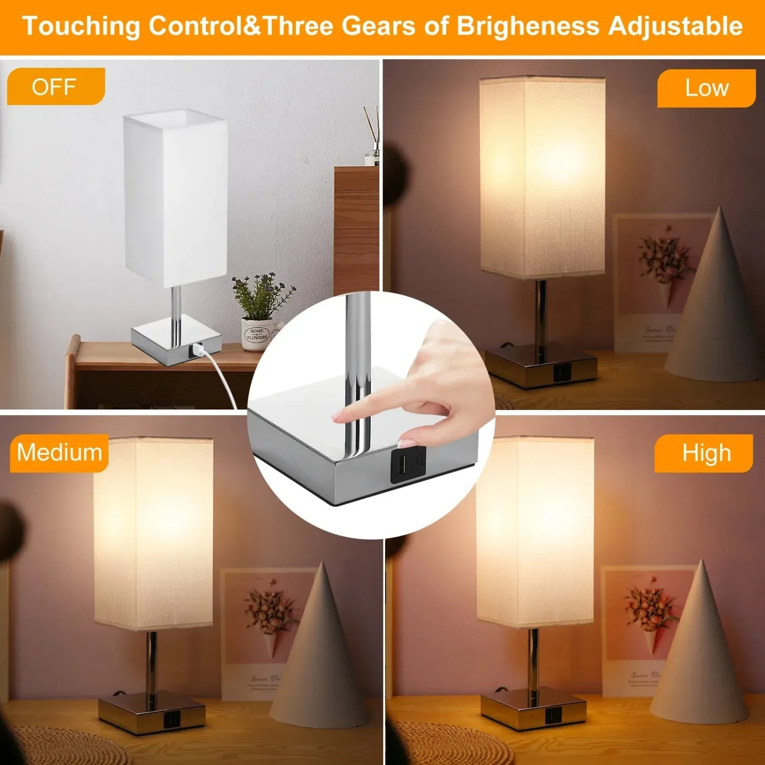 The Classic Touch Table Lamp: Timeless Style with USB Charging