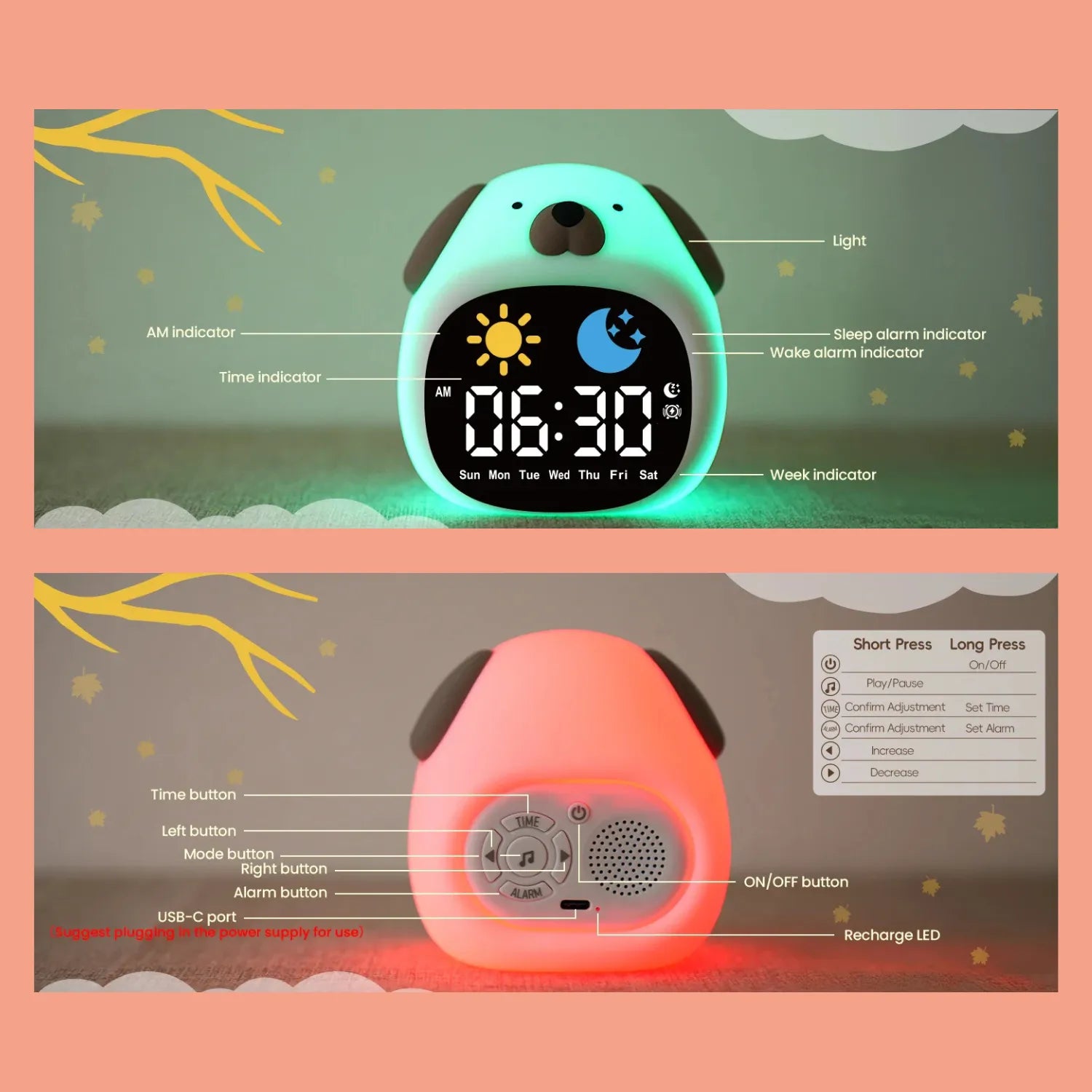 Pup-Perfect | The Puppy-Shaped Kids' Alarm Clock
