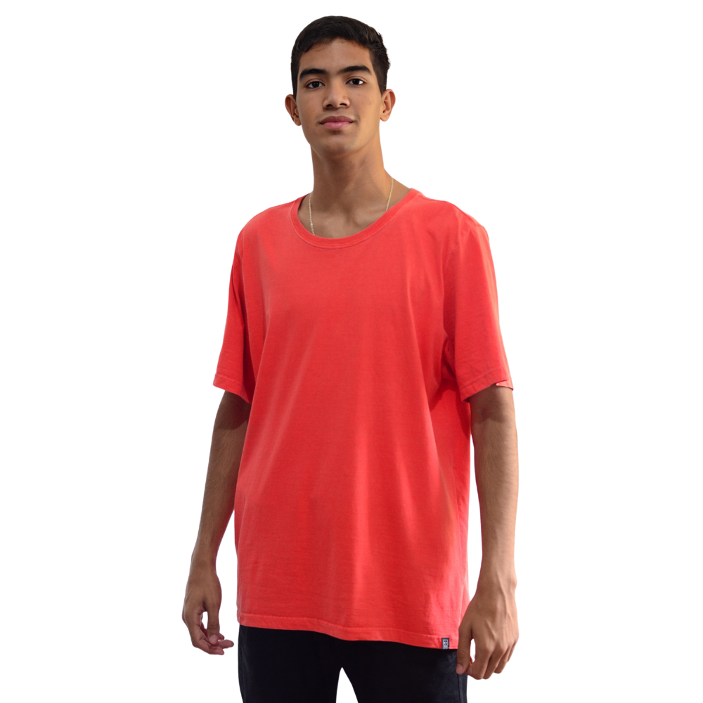 Camiseta Masculina Básica Estonada Vermelha | 100% Algodão Penteado 30.1 | Basic Clothes