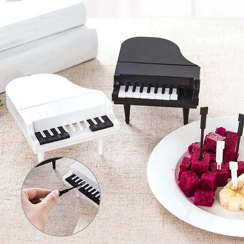 Garfo de Frutas Teclado de Piano - Utensílio Criativo para Mesa Posta