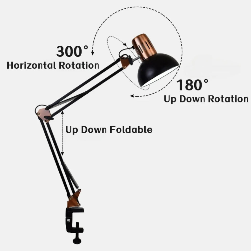 Industrial Swing Arm Lamp: Your Versatile Desk & Reading Light