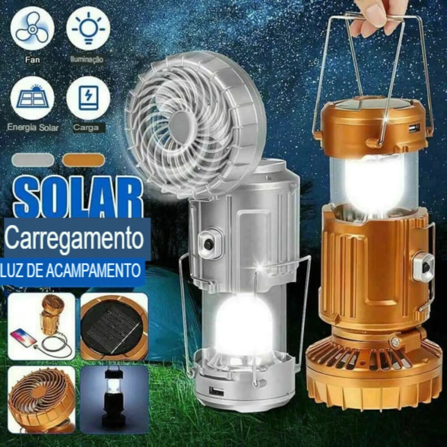 Lanterna Solar com Ventilador para Camping: Sua Aventura com Conforto!