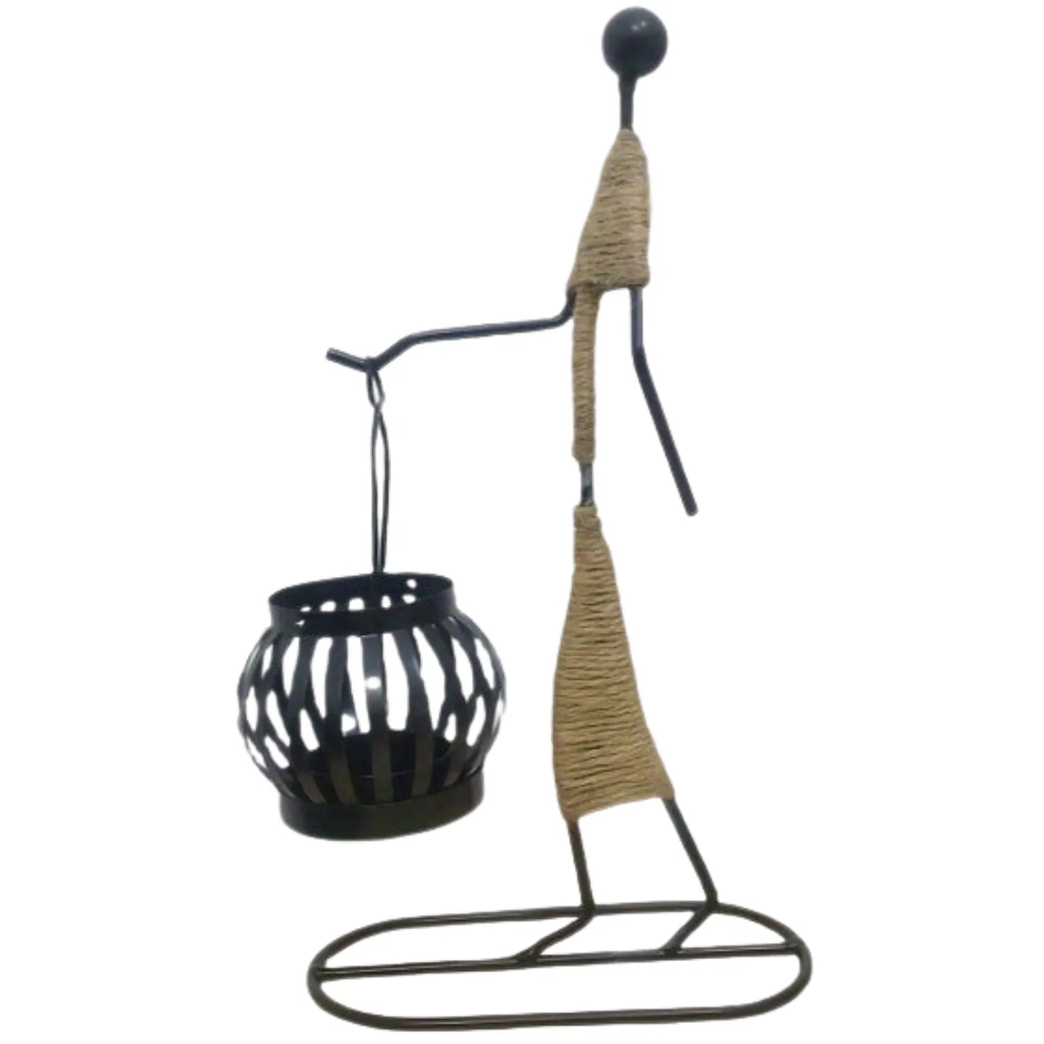 Abstract Metal Candlestick: A Modern Sculpture for Your Home