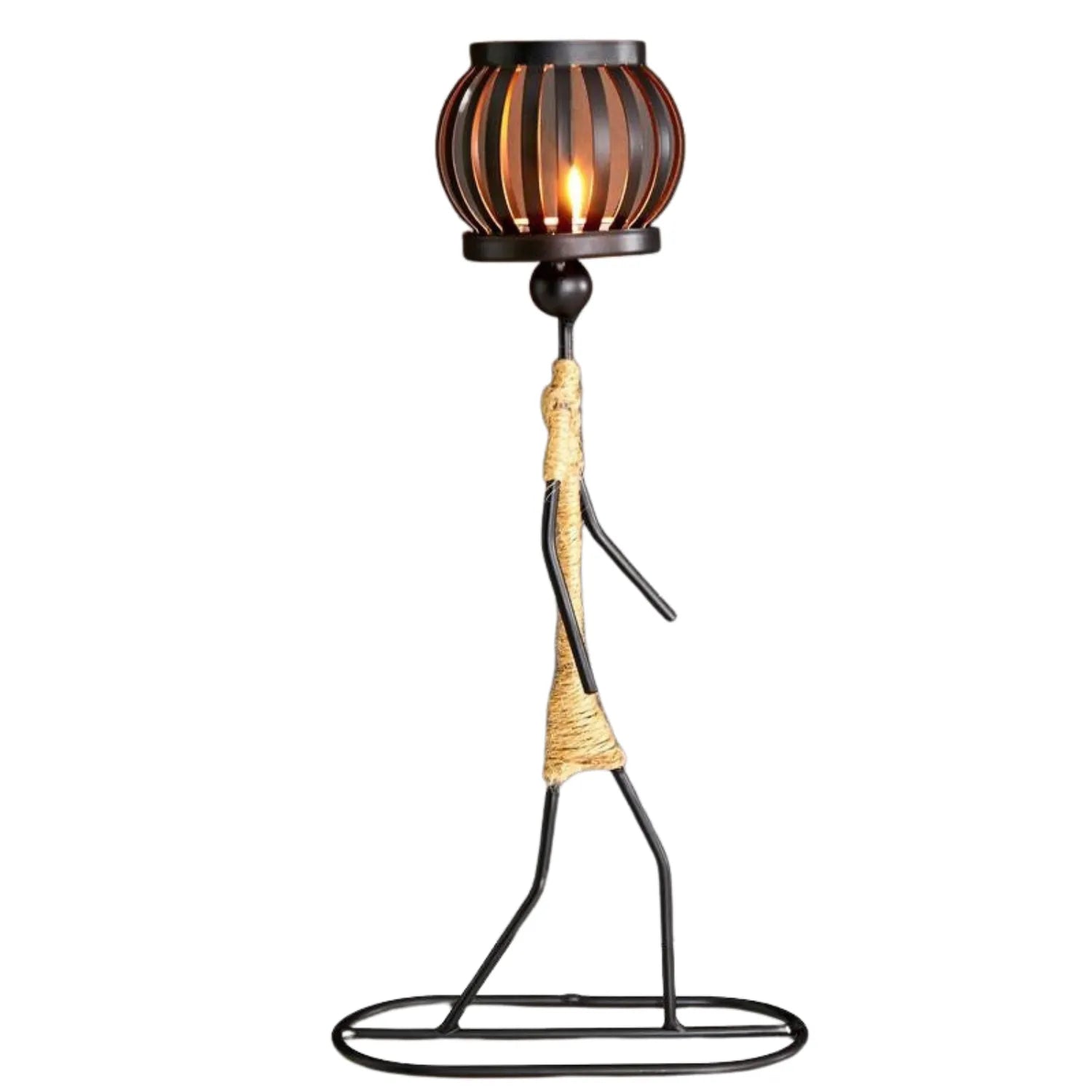 Abstract Metal Candlestick: A Modern Sculpture for Your Home