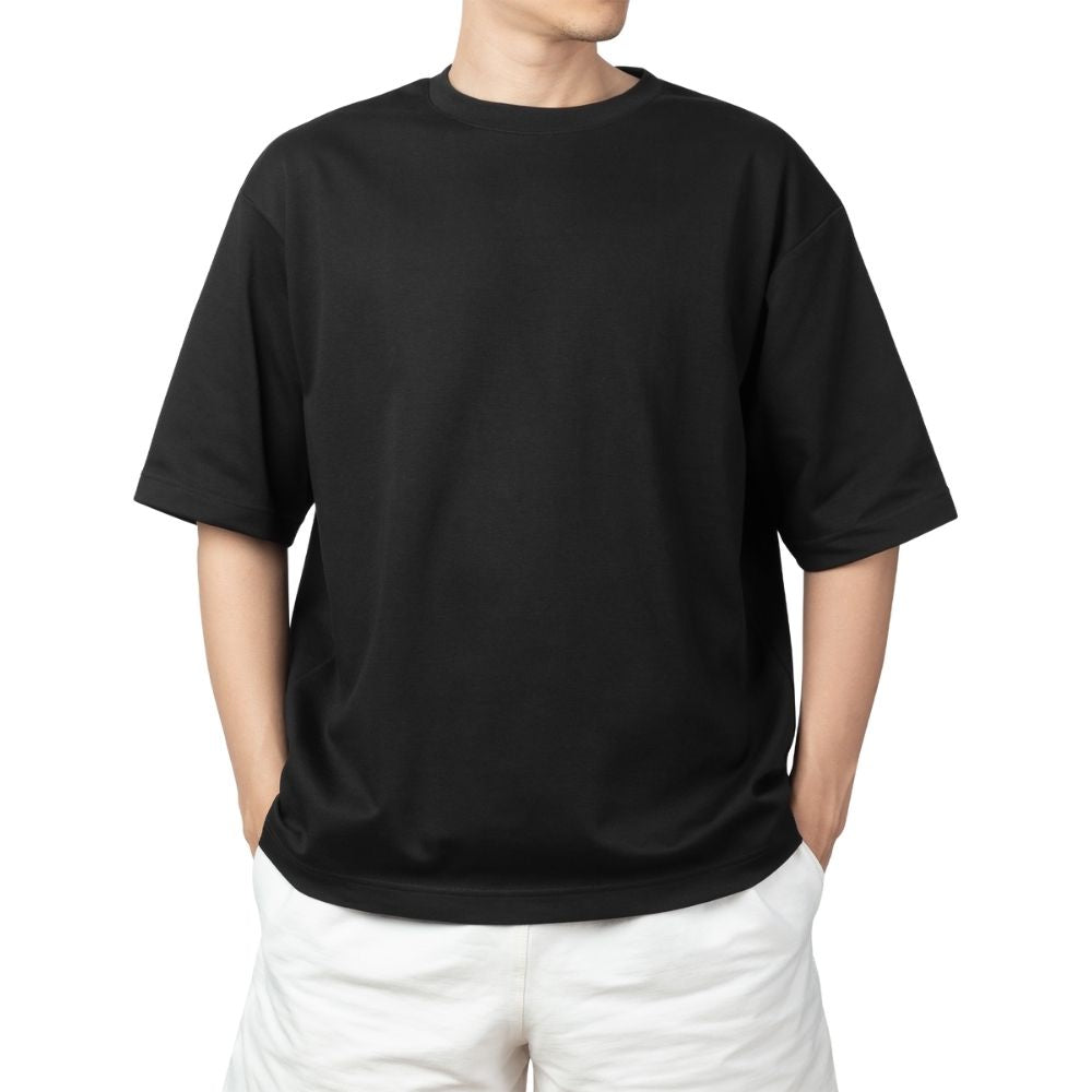 Camiseta Masculina Oversized Estonada Preta - 100% Algodão