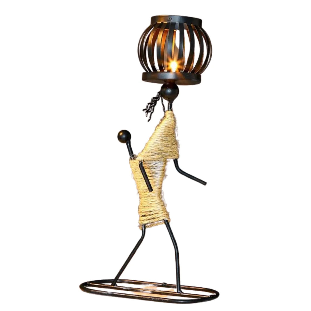 Abstract Metal Candlestick: A Modern Sculpture for Your Home