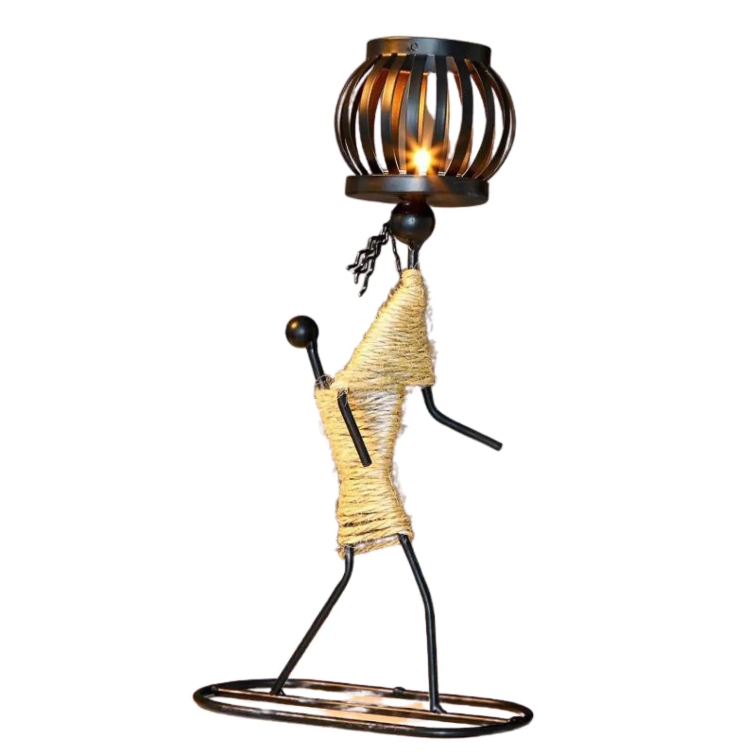 Abstract Metal Candlestick: A Modern Sculpture for Your Home