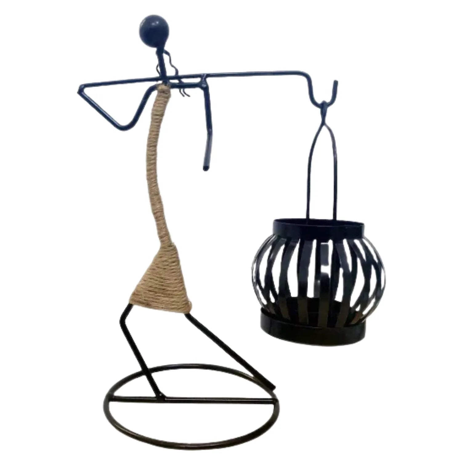 Abstract Metal Candlestick: A Modern Sculpture for Your Home