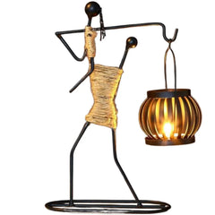 Castiçal Abstrato de Metal - Escultura Decorativa Artesanal em Ferro